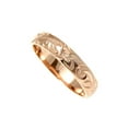 thumbnail image 2 of 14K solid rose gold custom hand engraved Hawaiian plumeria scroll band ring 4mm size 2 to 14, 2 of 4