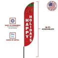 thumbnail image 3 of Happy Holidays Feather flag for Outdoor by DreamController | 11.5 FEET Long Polyester Outdoor Banner Flag for Easy Hang | HD Print Swooper Flag Only forHappy Holidays | UV & Snow Resistant | Made in, 3 of 5