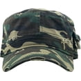 thumbnail image 2 of Vintage Distressed Cadet Army Military Fitted Botton Cap Basic Everyday Castro Radar Hat, 2 of 6