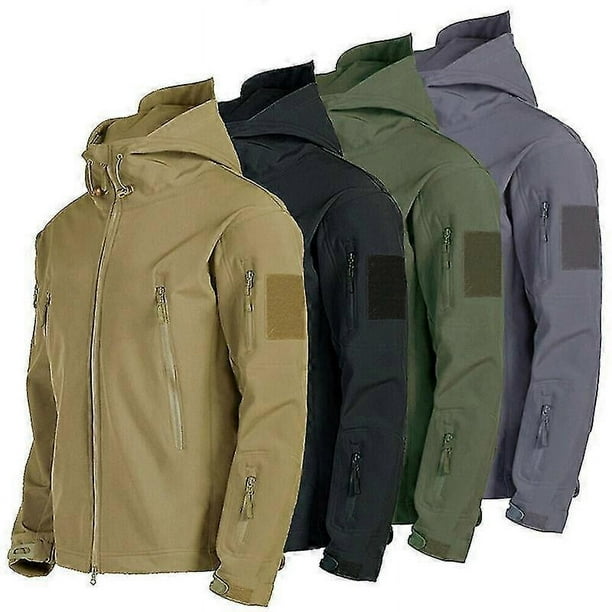 Chaqueta táctica impermeable de invierno para hombre, estilo militar, de capa suave