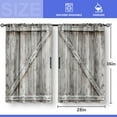 thumbnail image 3 of Wooden Barn Door Kitchen Curtains - Country Wood Farmhouse Rustic Farm Retro Western Cafe Short Tier Curtains Decor for Living Room Rod Pocket Window Drapes 36 Inch Length 2 Panels 28"x36", 3 of 3