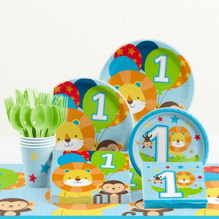 One is Fun Boy 1st  Birthday  Party  Supplies  Kit Walmart  com