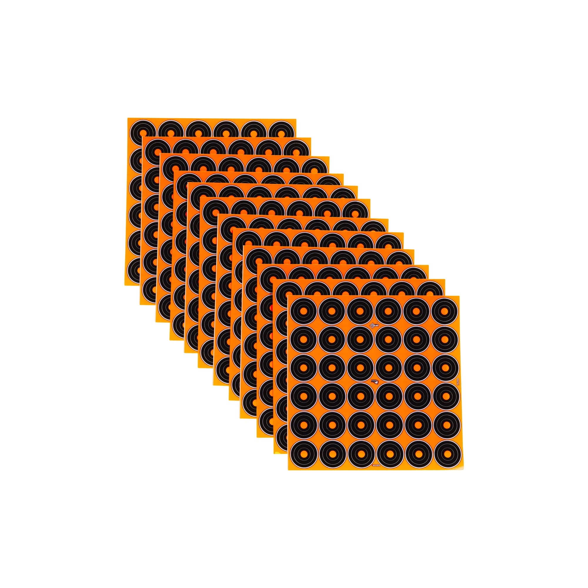 Ez Aim Adhesive Splash Reactive Paper Shooting Targets, 1 In Bullseye, 36-Targets Per Sheet, 12-Sheets, Black & Orange, 2 Pack