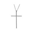 thumbnail image 1 of Designer Black Rhodium-Plated Sterling Silver Zirconia Thin Cross Pendant, 16 in. Plus 2 in. Extension, 1 of 1