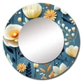 thumbnail image 2 of Designart "Shoreline Biodiversity" Floral Rund Mirror For Wall Decor - Large Blue Round Print Mirror - Round Cottage Mirror - Wall Mounted Round Large Mirror - 36" x 36", 2 of 6