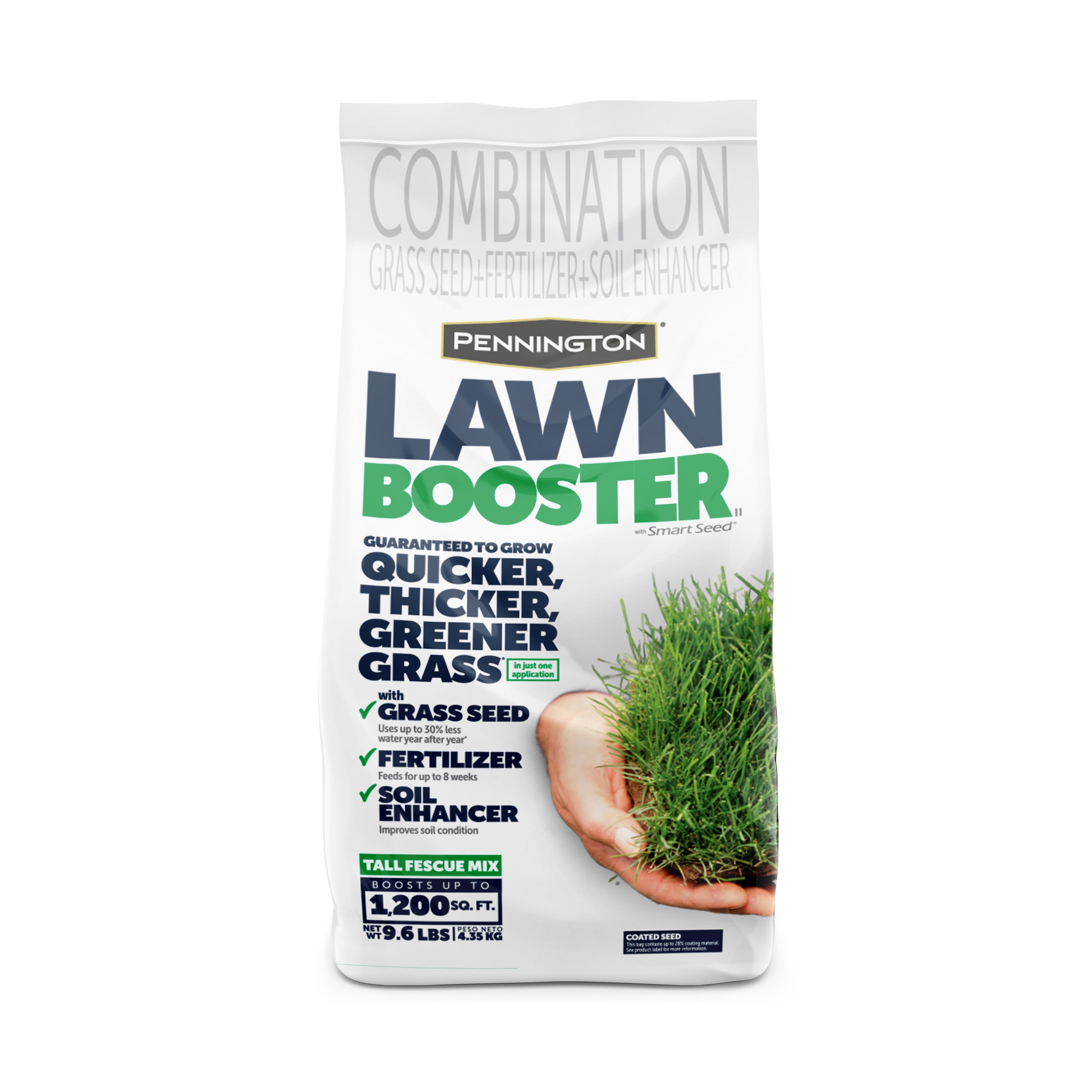 Pennington Lawn Booster Tall Fescue Grass Seed and Fertilizer Mix, for Sun to Partial Shade, 9.6 lb.