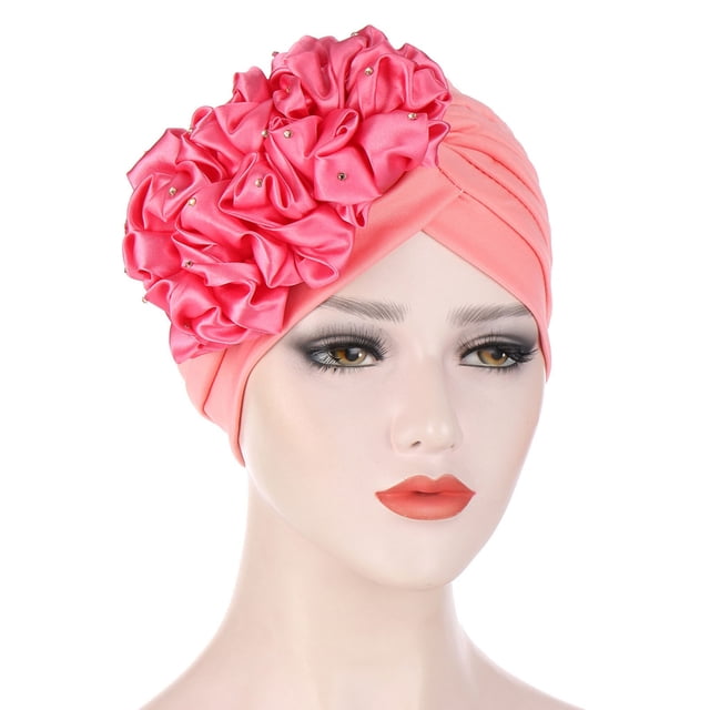 Jusqu'à 10$ Casquettes de Baseball Rouges Femmes Chapeau de Perles Indien Musulman Chapeau de Chimiothérapie Bonnet Enveloppant