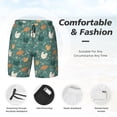 thumbnail image 6 of Picia Flowe Rooster pattern Mens Swim Trunks with Compression Liner Stretch Beach Shorts Quick Dry with Zipper Pockets No-Chafing Board Shorts-XX-Large, 6 of 9