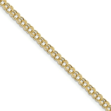 10k Yellow Gold Lite 5mm Double Link Charm Bracelet 7.25 Inch Gifts For Women For Her
