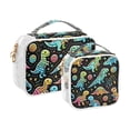 thumbnail image 2 of Cute Colorful Line Dinosaurs Clear Cosmetic Bags with Handles PVC Toiletry Bags Zipper Waterproof Portable for Traveling 2 Pcs, 2 of 7