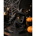 thumbnail image 3 of 3D Printed Witch & Raven Figurine – Black Witch Statue with Hat Gothic Sculpture for Desk, Shelf, Halloween Decor, Dark Art Collectible, Mini 3D Printed Ornament, 3.2in Tall, 3 of 5