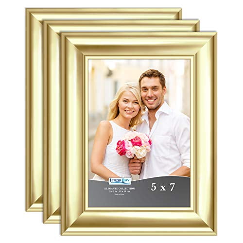 Icona Bay 5x7 Gold Picture Frame, Glam Style, 3 Pack, Elegante ...