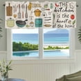 thumbnail image 3 of Kitchenware Farmhouse Short Window Curtain Valances, Vintage Kitchen Cooking Tool Retro Beige Rod Pocket Kitchen Valances for Living Room Bedroom Bathroom Cafe 60" x 18", 3 of 8