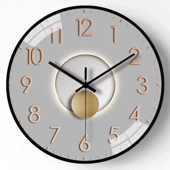 DESIGNICE Wall Clock,Minimalist Design Bathroom Clock,Silent Clock Perfect for Any Room Wall Clocks Battery Operated,Style10