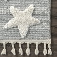 thumbnail image 4 of nuLOOM Raven Modern Stars High Low Shaggy Tassel Area Rug, 4' x 6', Raven Light Grey, 4 of 9