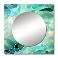 thumbnail image 2 of Designart "Emerald Seaglass Mosaic II" Abstract Square Mirror Wall Decor Modern - Large Green Square Bathroom Mirror - Square Printed Wall Mirror Art, 2 of 5