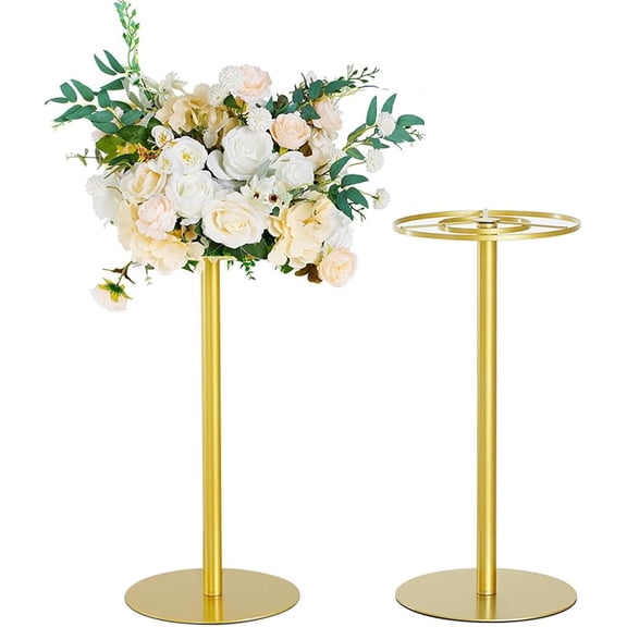 2pcs Gold 15.7" Flower Stand,Metal Flower Vase for Wedding Table Centerpiece,Party, Event,Home Decor