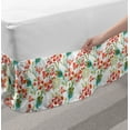 thumbnail image 2 of Spring Bed Skirt, Peacock Feather Petunia Blossom Field Seasonal Blush Botanical Leaves Watercolor, Elastic Bedskirt Dust Ruffle Wrap Around for Bedding Decor, 4 Sizes, Multicolor, by Ambesonne, 2 of 2