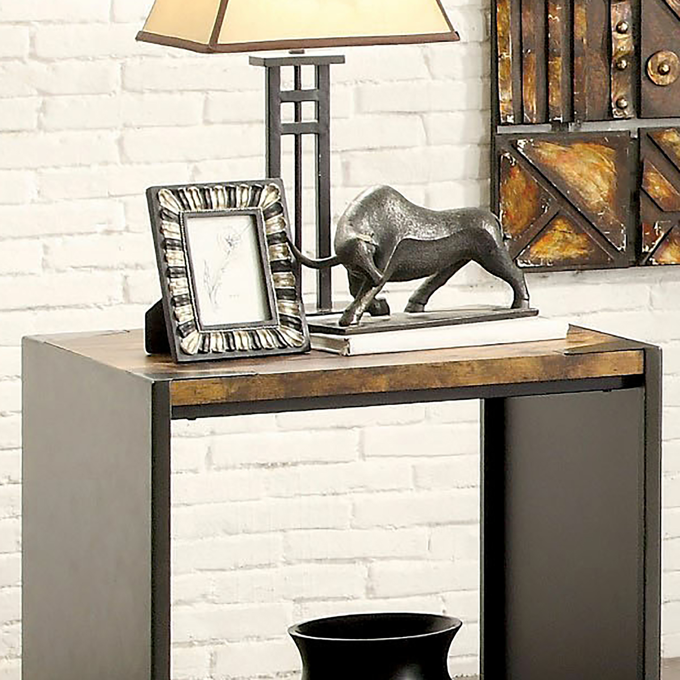 Furniture of America Hayes 1-Shelf End Table, Matte Black