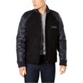 thumbnail image 1 of Calvin Klein Veste Universitaire en Cuir pour Hommes, Noir, Petit, 1 of 1