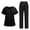 01-Black, variant on Medical Scrubs,Women's Scrub for Women V-Neck Top & Cargo Pants, Comfortable Scrub Set Stretch Fabric - Wine - L