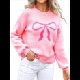 thumbnail image 3 of Suéter para Mujer, Estilo Y2K, de Larga y Cuello Redondo, Tejido de Punto, Estilo Jersey Estético. Rosa XL, 3 of 10
