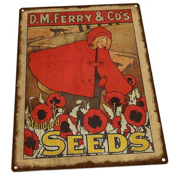 Standard Seeds Vintage Advertisement 9"x12" Metal Sign, Wall Decor for Porch, Patio, or Deck