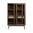 thumbnail image 4 of Modern Oak and Rattan Sliding Glass Door Cabinet, 4 of 4