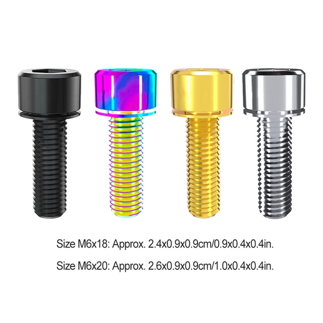 Maoww 4 Pieces Disc Brake Fixing Blot Modified Component Universal Titanium Alloy Crank Arm Screw Replacements Braking Clamp Fixator Silver M6x18