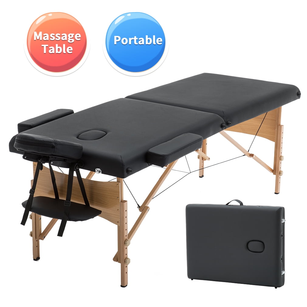 Bestmassage 2 Pad 84 Black Massage Table Free Carry Case Bed Spa Facial Walmart Com Walmart Com