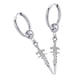 thumbnail image 3 of Pendiente largo moderno de acero inoxidable con forma de cruz y clip para mujer Pendiente Plata 2pcs, 3 of 9
