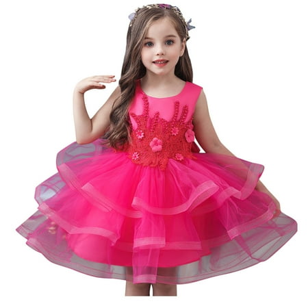 

AIMAOMI Girls Bridesmaid Princess Floral Gown Pageant Kids Birthday Dress Party Wedding Girls Dress&Skirt H