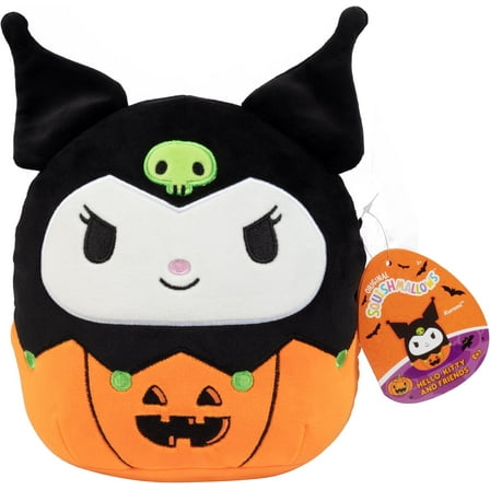 Squishmallows Original 8-Inch Kuromi Jack O' Lantern- Hello Kitty - Official Jazwares Pumpkin Plush - Collectible Soft & Squishy Stuffed Animal Toy - Gift for Kids, Girls & Boys