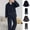 Navy, variant on Asgosdo Men Pajama Set Comfy Sleepwear Fleece Pjs Set Soft 2 Piece Lounge Set Cozy Nightwear with Pockets, Gray