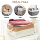 thumbnail image 5 of 3 Piezas Cestas de Almacenamiento de Tela para Organizar, Caja Canastas Decorativas con Asas, Canastas Plegables para Baño de Tela para Organizar Estantes, Baño, Juguetes, Clóset, Ropa - Beige, 5 of 6