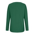 thumbnail image 4 of Olyvenn Womens Eyelet T-Shirt Long Sleeve Crew Neck Shirts Casual Basic Tops Tee Shirts Winter Spring Tops 2025 Fashion Green 8, 4 of 5