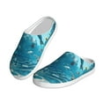 thumbnail image 2 of Rateoe Underwater Dolphin Scene Print Women's Men's Cotton Knit Slippers Lightweight Memory Foam Indoor House Shoes with Anti-Skid Sole-37/38, 2 of 7