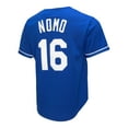 thumbnail image 3 of Men's Mitchell & Ness Hideo Nomo Royal Los Angeles Dodgers Cooperstown Collection Mesh Batting Practice Button-Up Jersey, 3 of 5