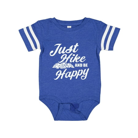 

Inktastic Just Hike and Be Happy with Mountains Vector in White Gift Baby Boy or Baby Girl Bodysuit