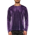 thumbnail image 1 of Camiseta de manga larga INSPIRE CHIC de malla transparente para hombres, camiseta de fiesta de club, talla XL, color púrpura, 1 of 6
