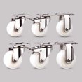 thumbnail image 4 of Petites roulettes Pivotantes, Remplacement des Roues en Caoutchouc pour Meubles, Silencieux/Double roulement, 4 Pcs 1.5 Po Roue de Frein, 4 of 4