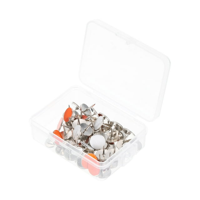 Unique Bargains Reflective Tack, Trail Marking Tacks Metal Hiking Markers Glow Tacks, Orange, Grey, 100Pack