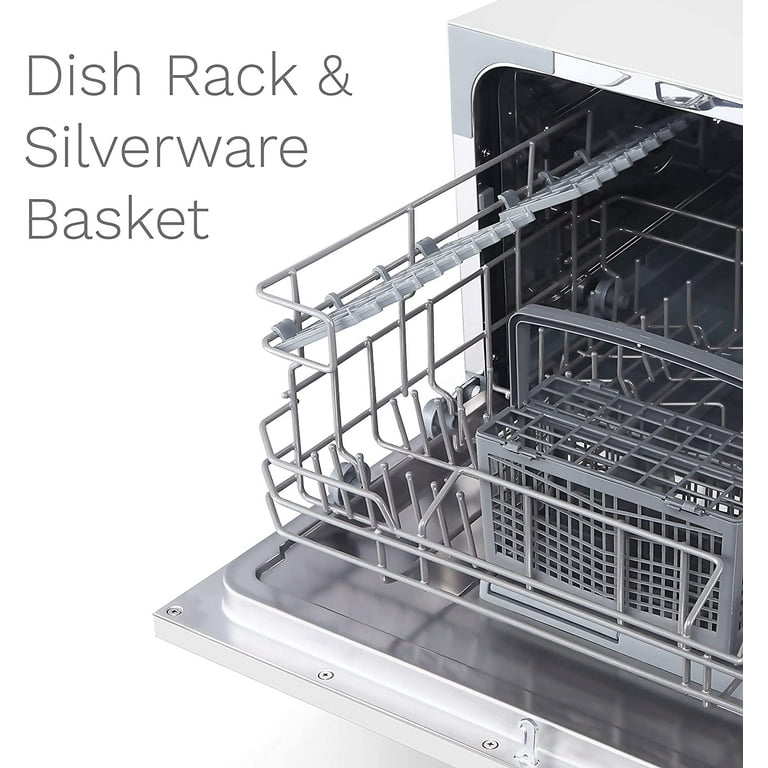 hOmeLabs Compact Countertop Dishwasher - Energy Star Portable Mini Dish  Washer in Stainless Steel Interior for Small Apartment Office and Home  Kitchen with 6 Place Setting Rack and Silverware Basket 