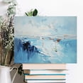 thumbnail image 6 of Soscooter Blue Wall Art Canvas for Living Room Textured Turquoise Painting for Bedroom Teal Artwork Framed Home Office Kitchen Dining Room Mens Room Wall Decor,16x12 inches, 6 of 8