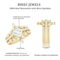 thumbnail image 5 of Rosec Jewels Certified Moissanite Wedding Ring Set of 3 - Princess Cut Engagement Ring with Enhancer - D-VS1 Quality, 10K Yellow Gold, US 7.00, 5 of 8