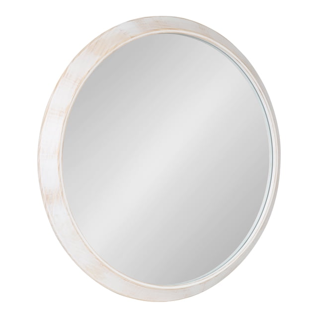 Kate and Laurel Uldrich Miroir Mural Rond Moderne, Diamètre 24 Pouces, Blanc, Miroir Décoratif Rond pour Mur