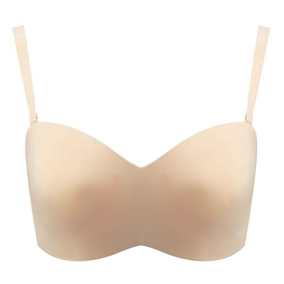 Bras for Women No Underwire Padded Bra Feature V-Neck Nursing Bra Style W-1111 Beige 80C