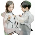 thumbnail image 3 of GJX Children Waterproof Rain Poncho Raincoat, Hooded Transparent Protective Cover, 3 of 6