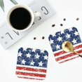 thumbnail image 5 of Pofeuu USA Colors Stripes1 Print Leather Coasters Set of 6, Round Cups Mugs Mat Pad for Home Kitchen Heat Resistant Drink Coasters,Square, 5 of 7
