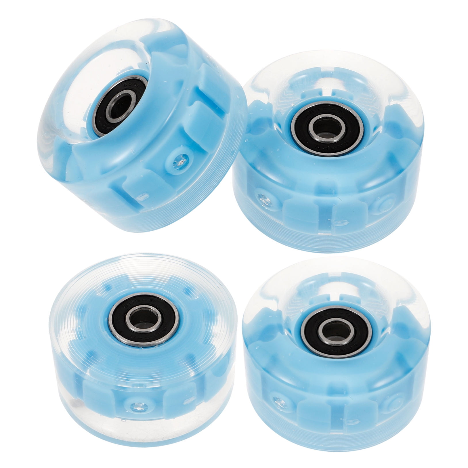 BRIGHTFUFU Skate Accessories 4Pcs Blue Roller Skating Flashing Wheels for Skaters